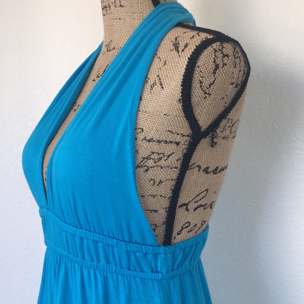 Elan Blue slinky Dress size small - Picture 3 of 6
